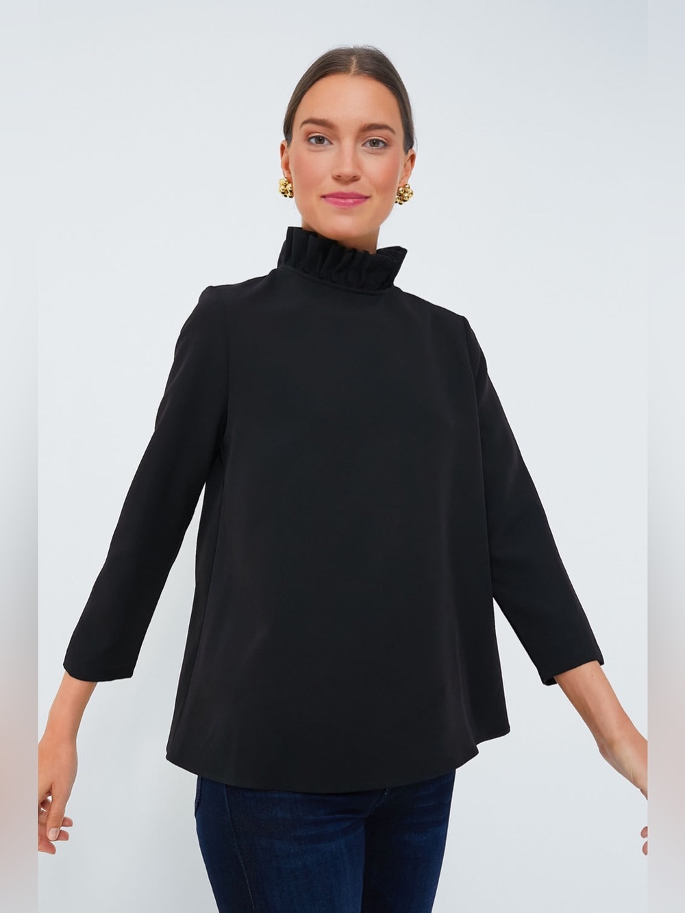 Tuckernuck Pomander Place Faye Blouse Black Back Size Small
